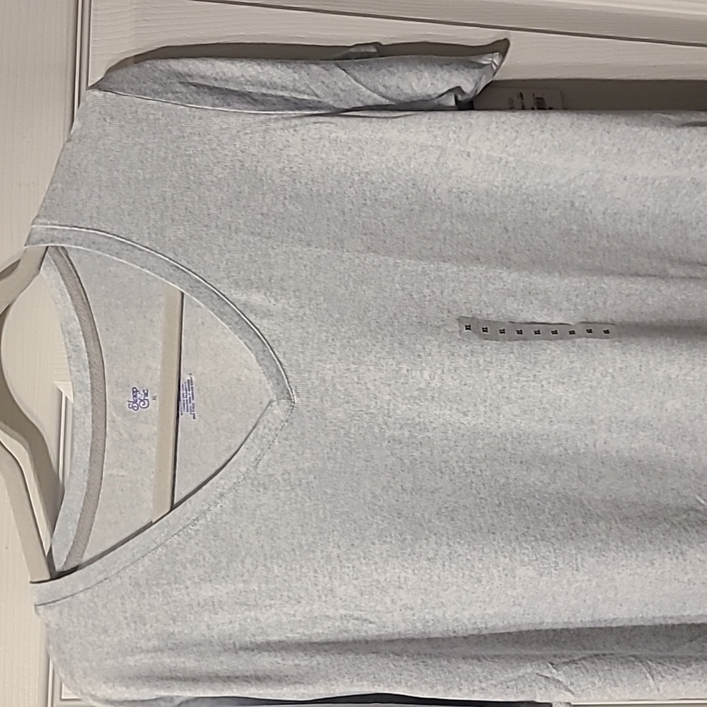 SLEEP CHIC BRAND WOMEN'S HEATHER GRAY SLEEP TEE-SHIRT SIZE XL